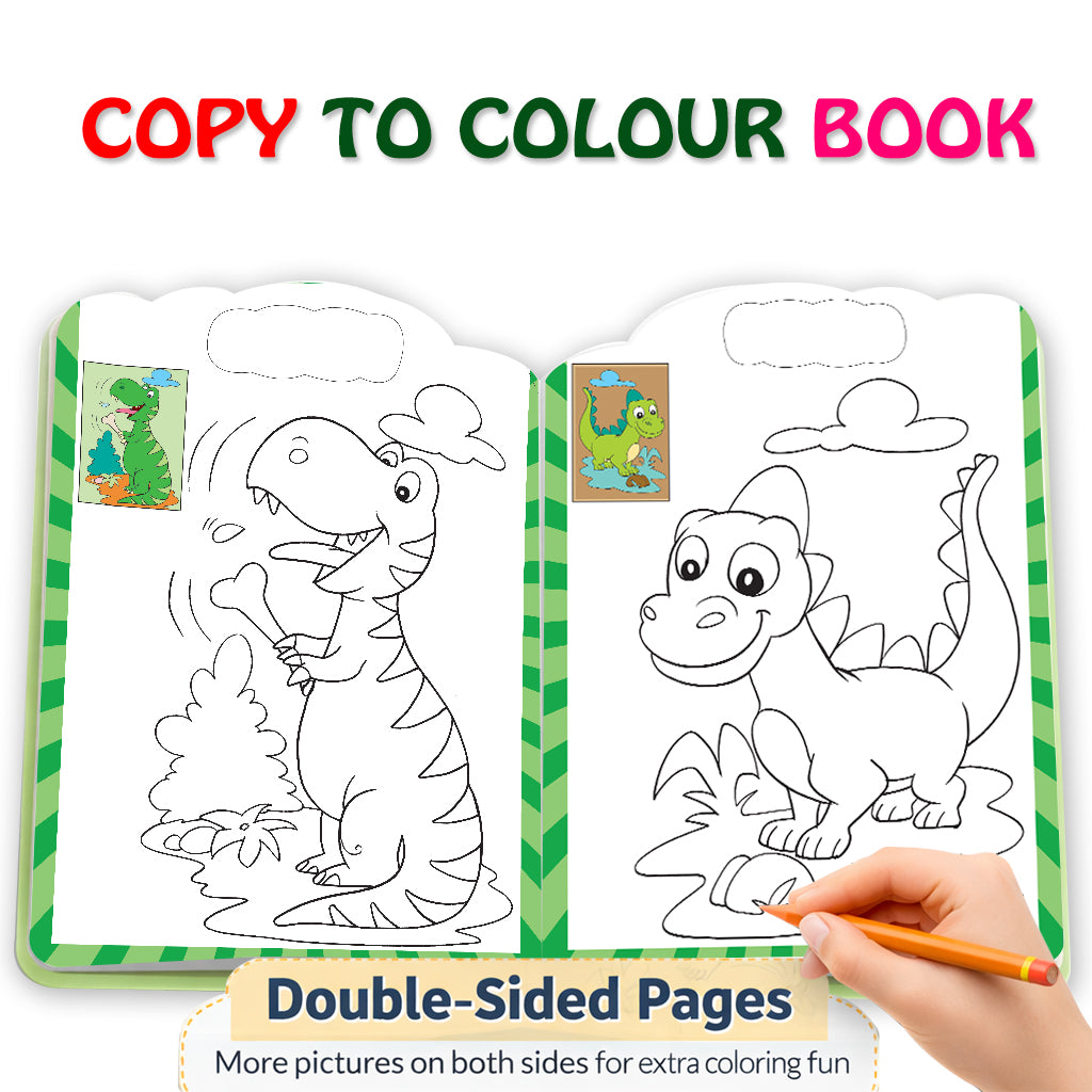 Copy to Colour – Dinosaurs | Dinosaur Copy & Color Activity Book for Kids | Prehistoric Learning Coloring Book
