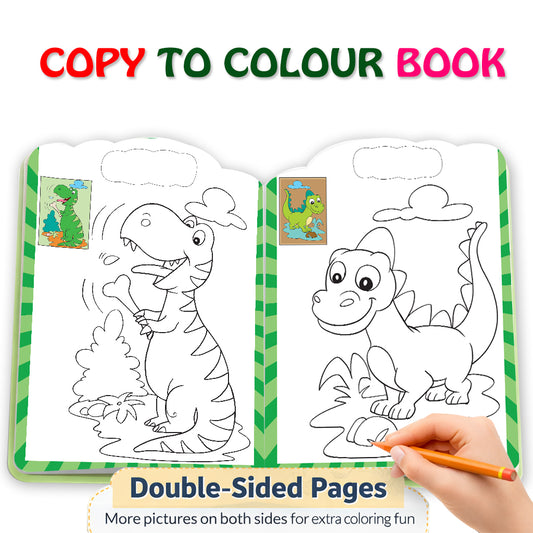 Copy to Colour – Dinosaurs | Dinosaur Copy & Color Activity Book for Kids | Prehistoric Learning Coloring Book