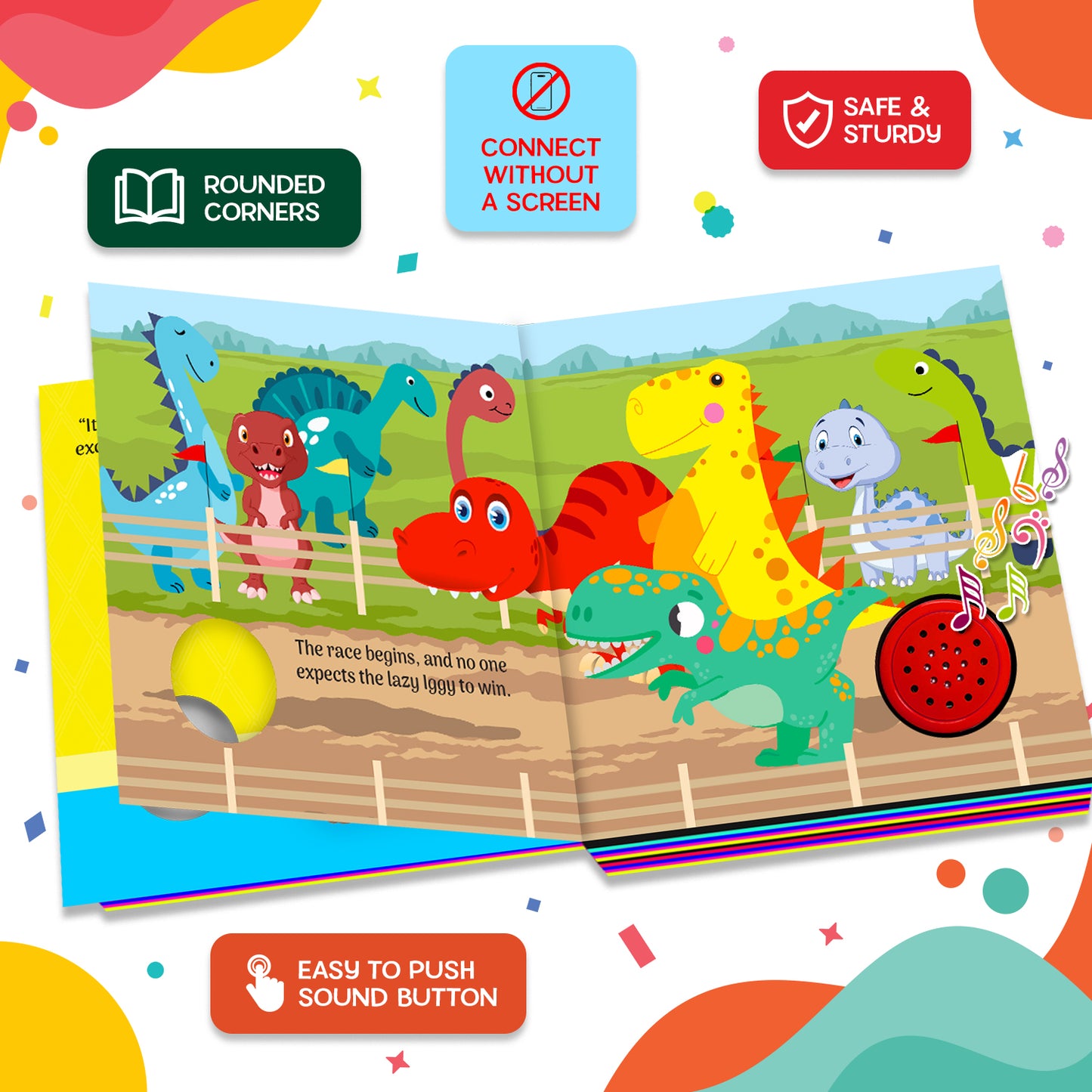 Lazy Dinosaur Trump Sound Book | Single Sound Board Book for Kids