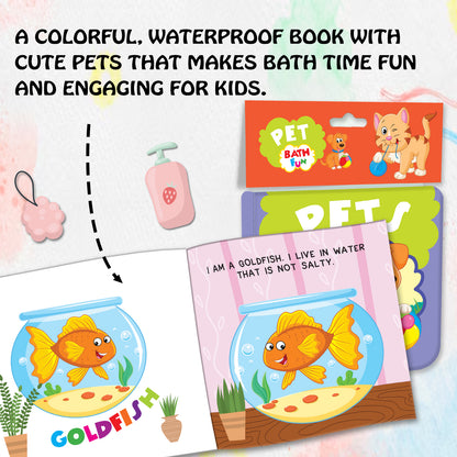 Pets Bath Book | Waterproof Soft Bath Book for Babies & Toddlers | Interactive Pet Animals Learning Book