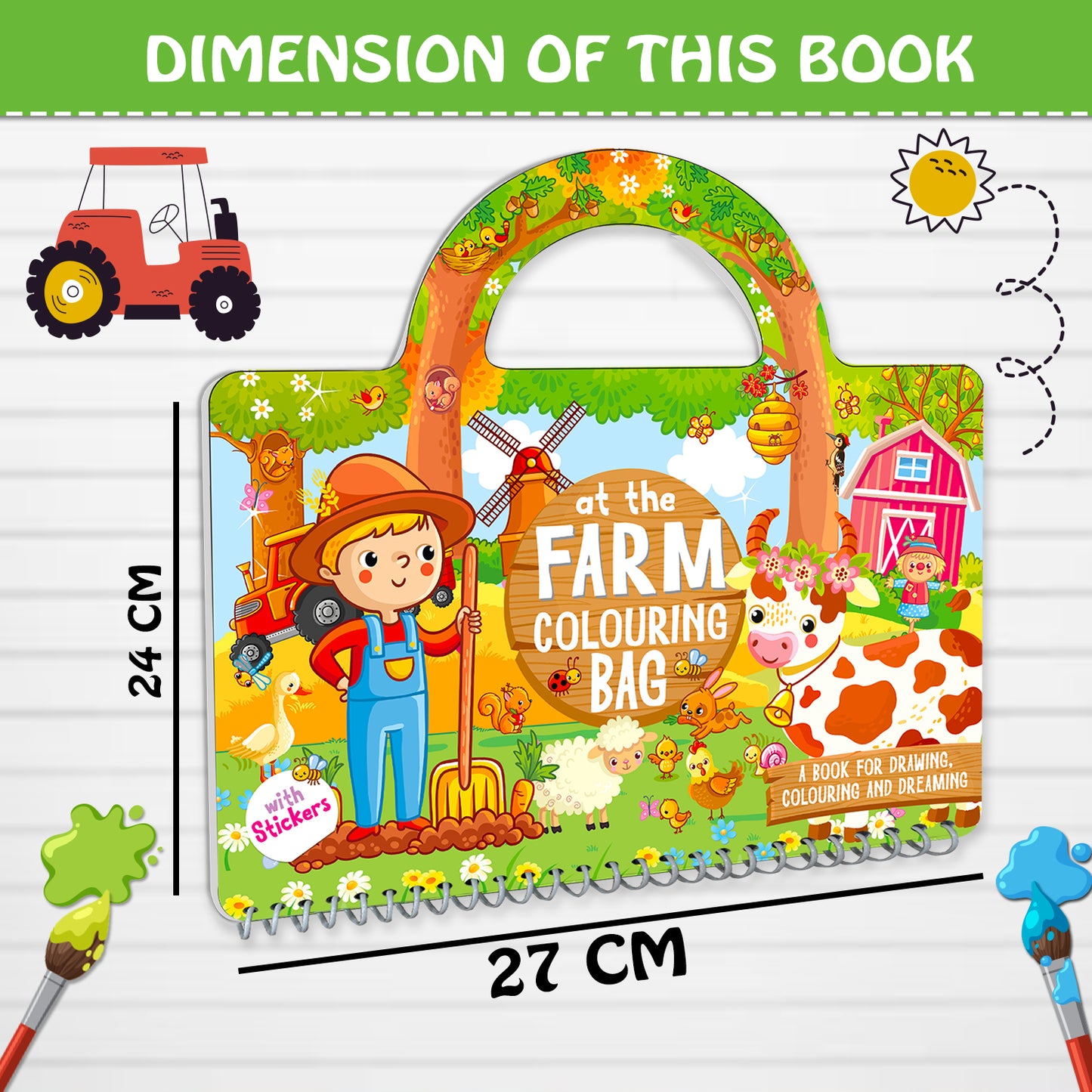 At the Farm Colouring Bag | Farm Coloring & Creative Activity Kit for Kids