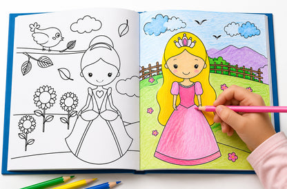 Pretty Princess Eraser & Pencil Kit with Book | Creative Stationery & Activity Set for Kids | Princess Gift Kit
