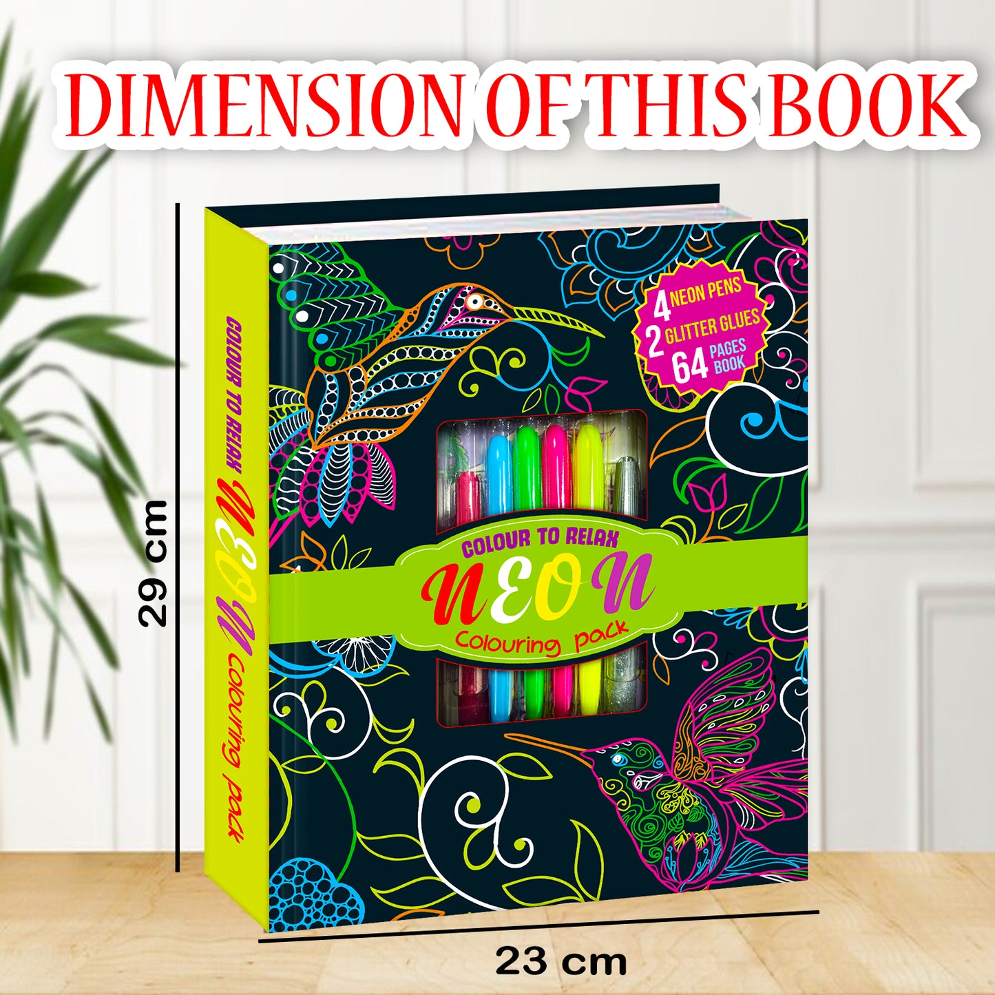 Neon Colouring Pack | Neon Coloring & Creative Activity Kit for Kids | Bright Art & Learning Kit
