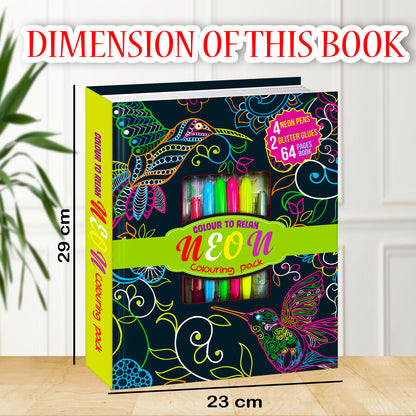 Neon Colouring Pack | Neon Coloring & Creative Activity Kit for Kids | Bright Art & Learning Kit
