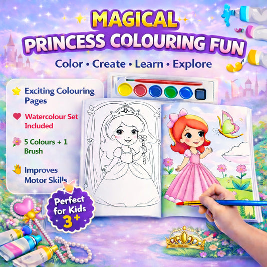 Princess Colouring Book | Princess Colouring Activity Book for Kids | Creative Learning & Fun Colouring Book