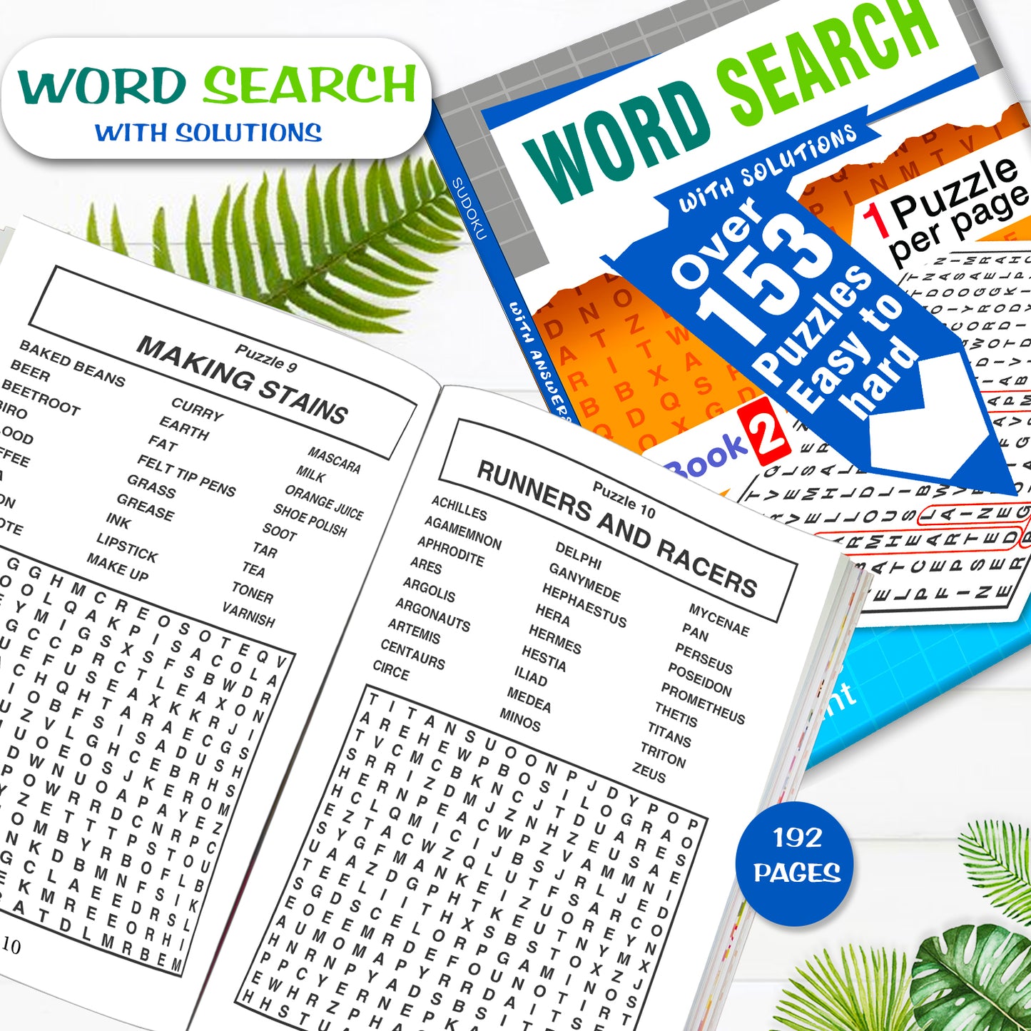 Word Search Puzzles Book 2 with Solutions - Book Dimensions 14.5x21cm