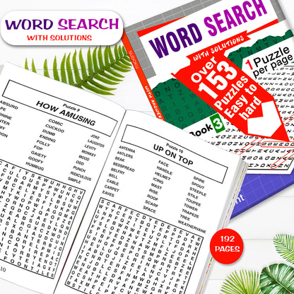 Word Search Puzzles Book 3 with Solutions - Book Dimensions 14.5x21cm