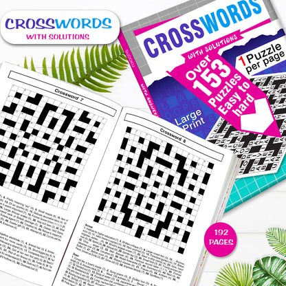 Crossword Puzzles Book with Solutions - Book Dimensions 14.5x21cm