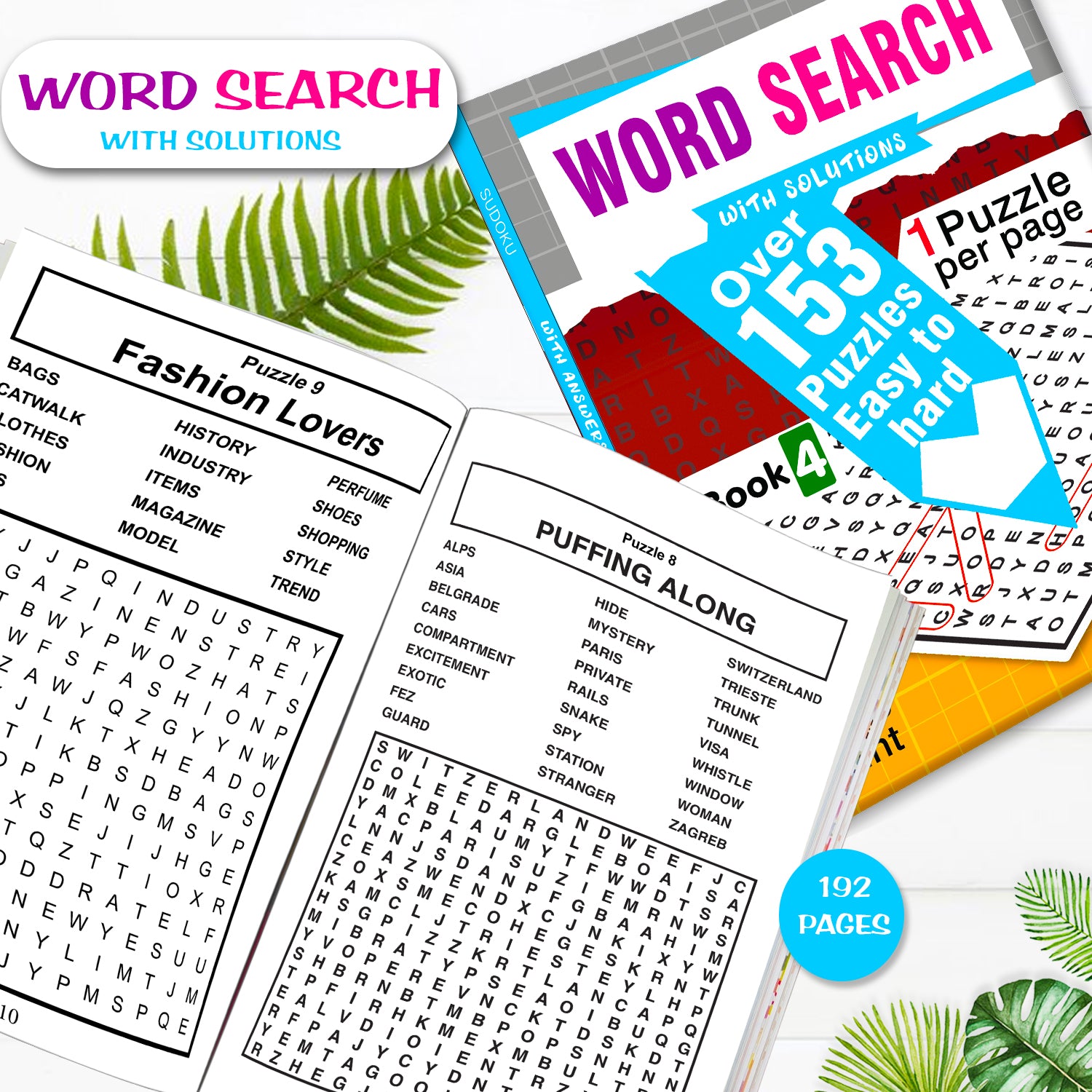 Word Search Puzzles Book 4 with Solutions - Book Dimensions 14.5x21cm