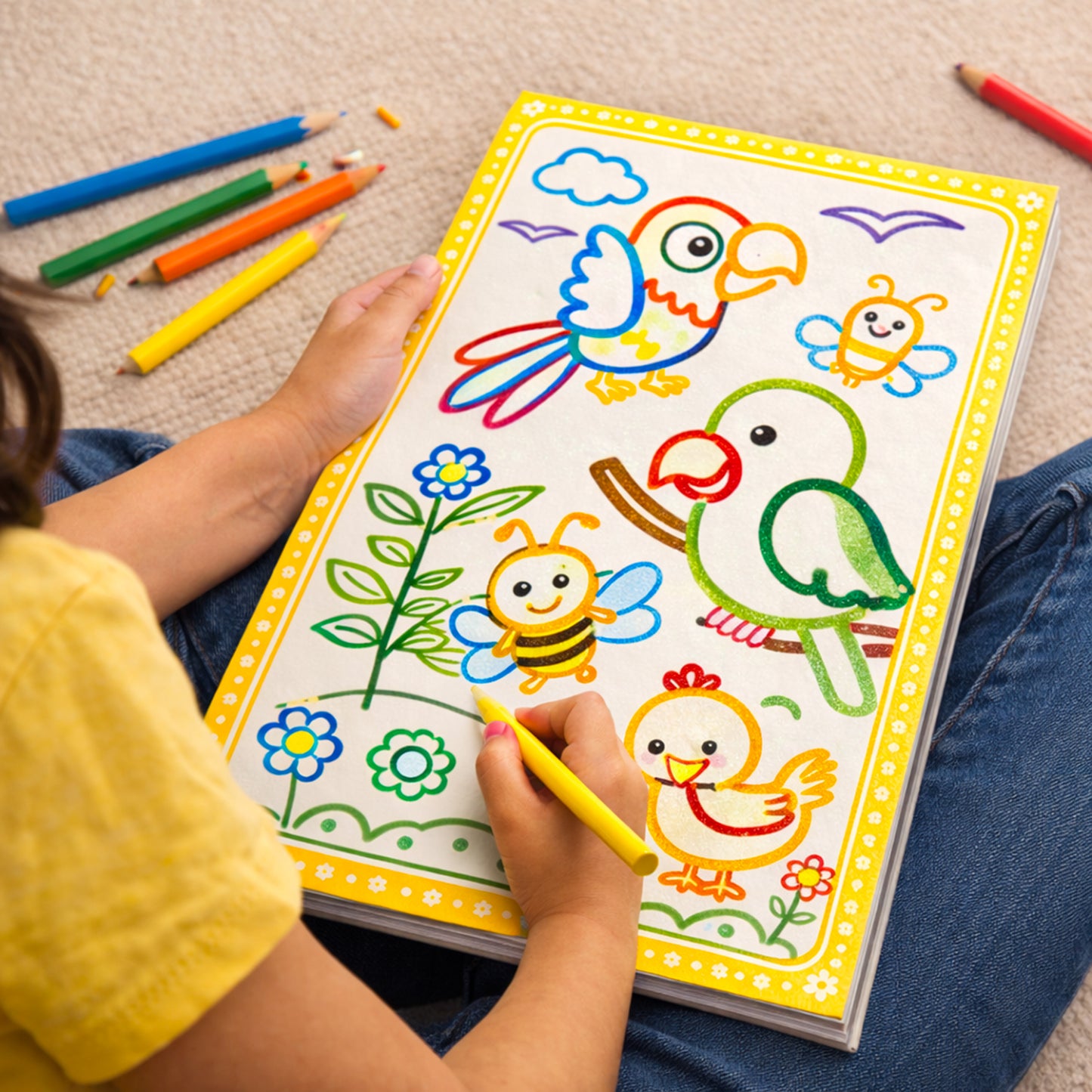 Colouring Glitters – Pet Animals | Glitter Coloring Book for Kids | Sparkling Animal Activity Book