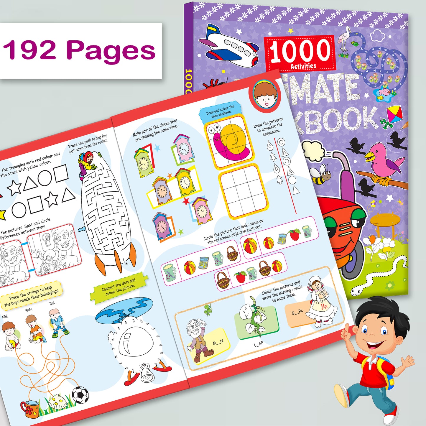 1000 Activities Ultimate Workbook - Front and back cover flat lay