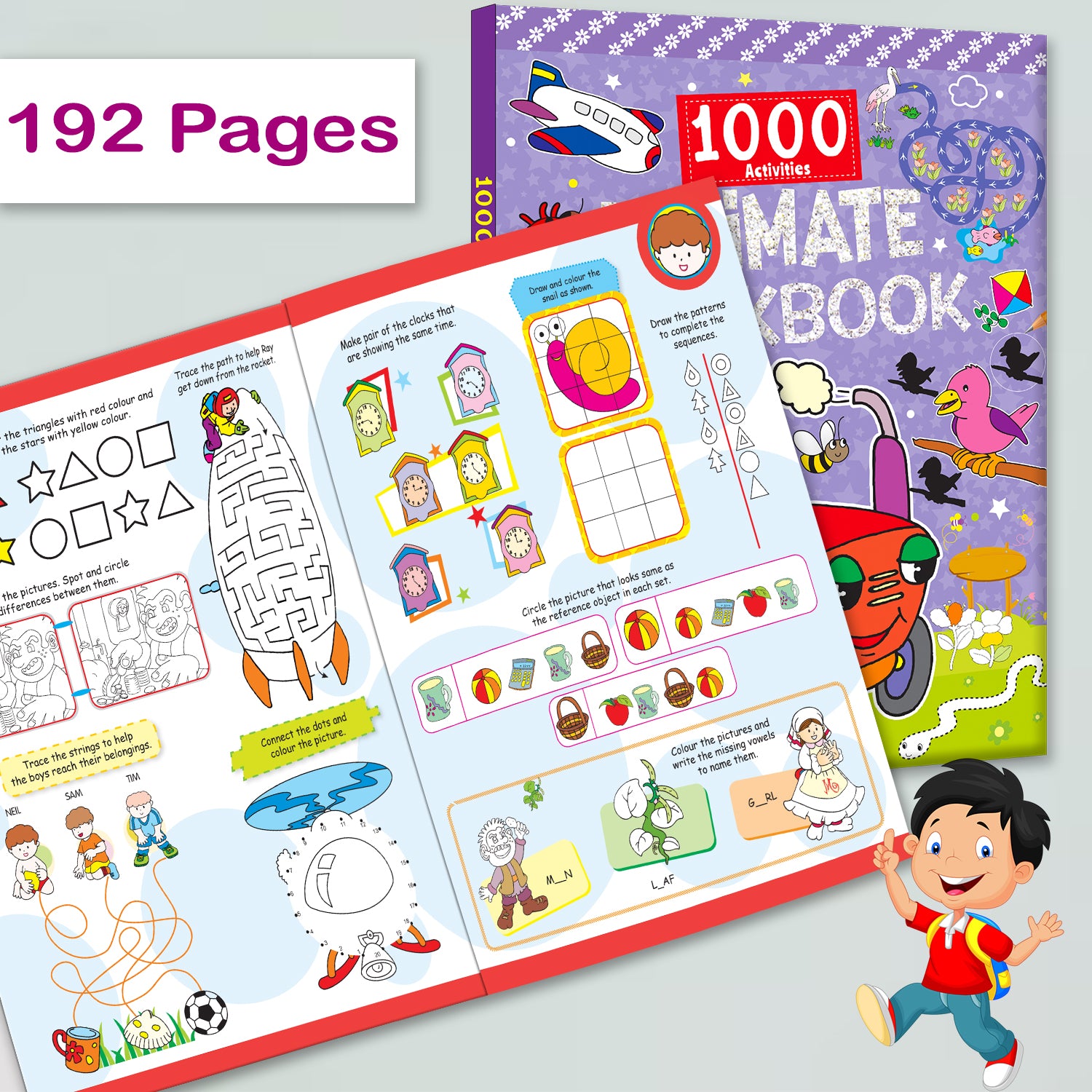 1000 Activities Ultimate Workbook - Front and back cover flat lay