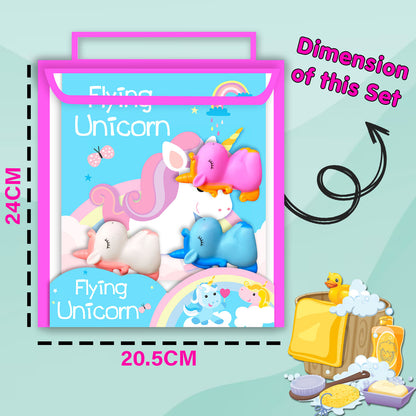Flying Unicorn Bath Book | Waterproof Interactive Bath Book for Babies & Toddlers | Soft Cloth Bath Book