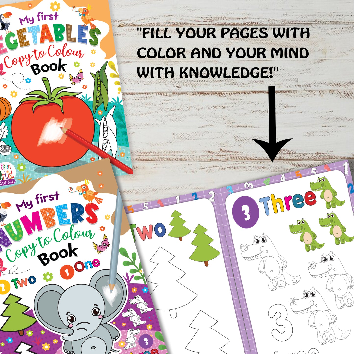 My First Copy to Colour Big Collection – 10 Books Set | Copy & Color Activity Book Set for Kids | Early Learning Collection