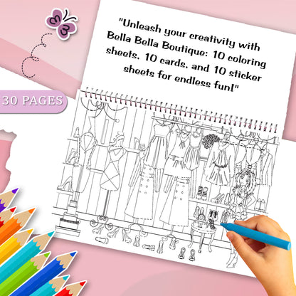 Bela Bela Boutique – Stickers | Creative Sticker Activity Book for Kids | Fun Dress-Up & Pretend Play