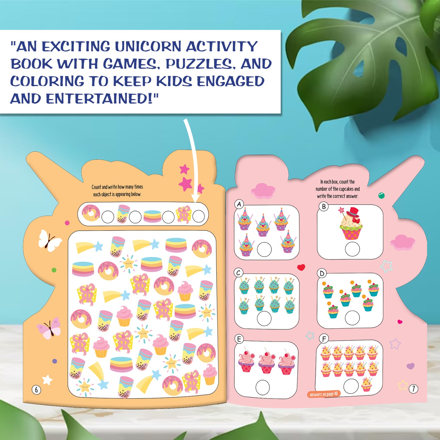 Die-Cut Unicorn Activity Book | Unicorn Sticker Activity Book for Kids | Creative Learning & Play Book