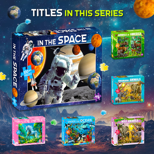 In the Space Puzzle Box | 100 Piece Jigsaw Puzzle for Kids