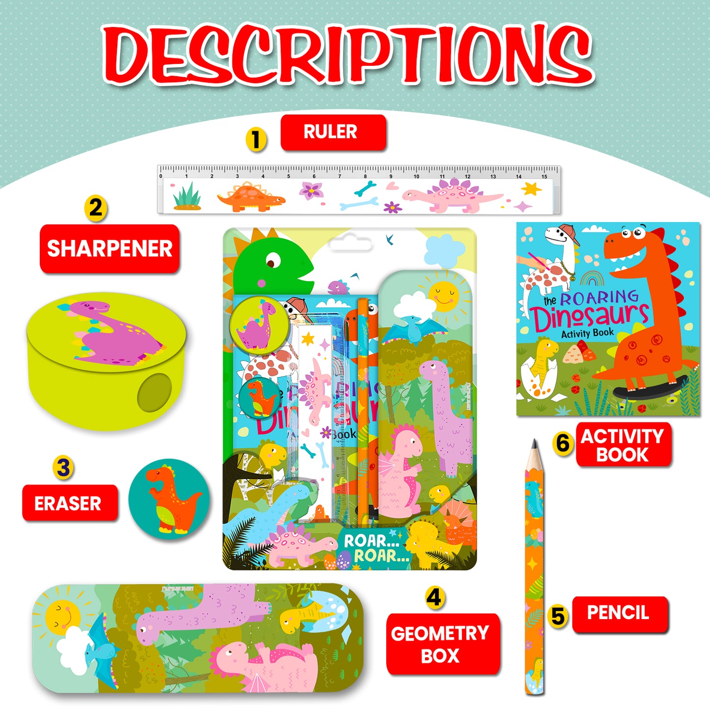 Roar roar stationary set