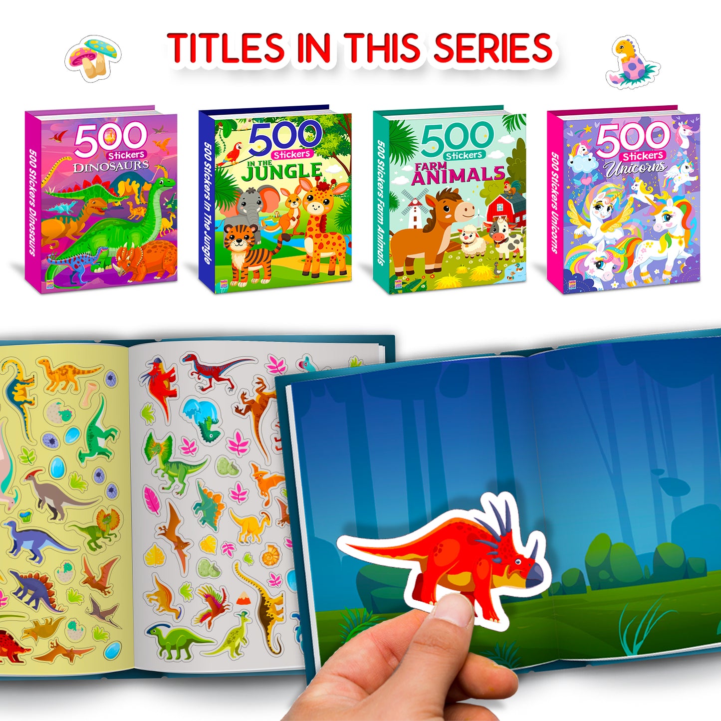 500 Dinosaur Stickers Book | Mega Sticker Activity Book for Kids | Creative Play & Fun Learning