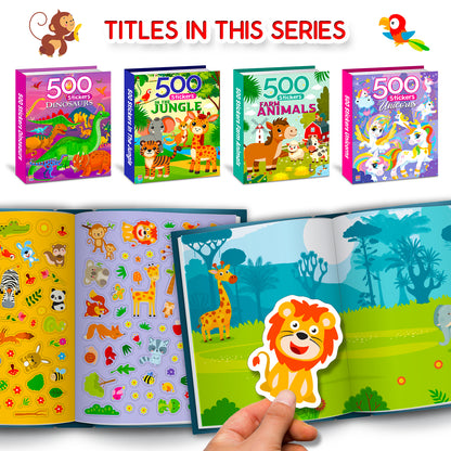 500 Jungle Stickers Book | Mega Sticker Activity Book for Kids | Creative Play & Fun Learning