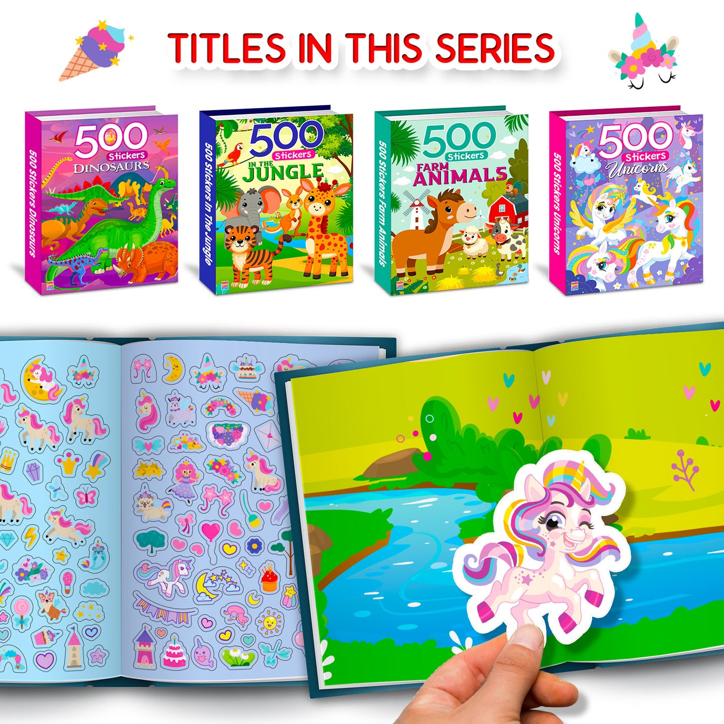 500 Unicorn Stickers Book | Mega Sticker Activity Book for Kids | Creative Play & Fun Learning