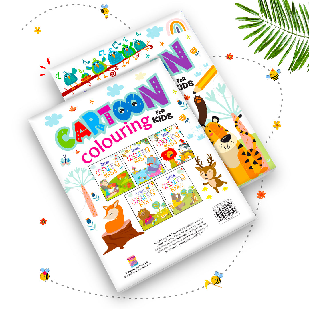 Cartoon for Kids 5 Books Set | Fun Activity & Colouring Book Collection for Kids