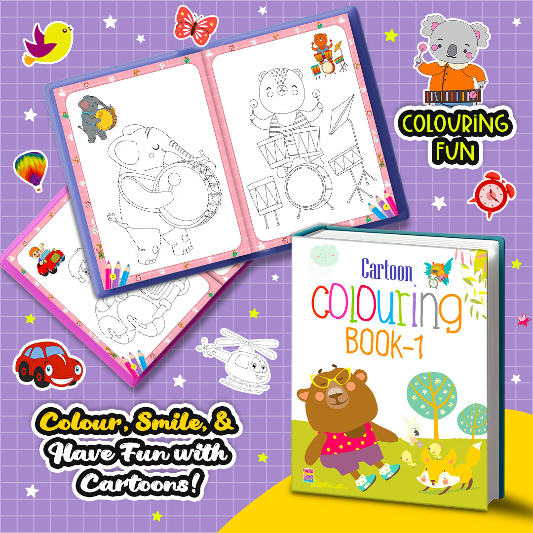 Cartoon for Kids 5 Books Set | Fun Activity & Colouring Book Collection for Kids