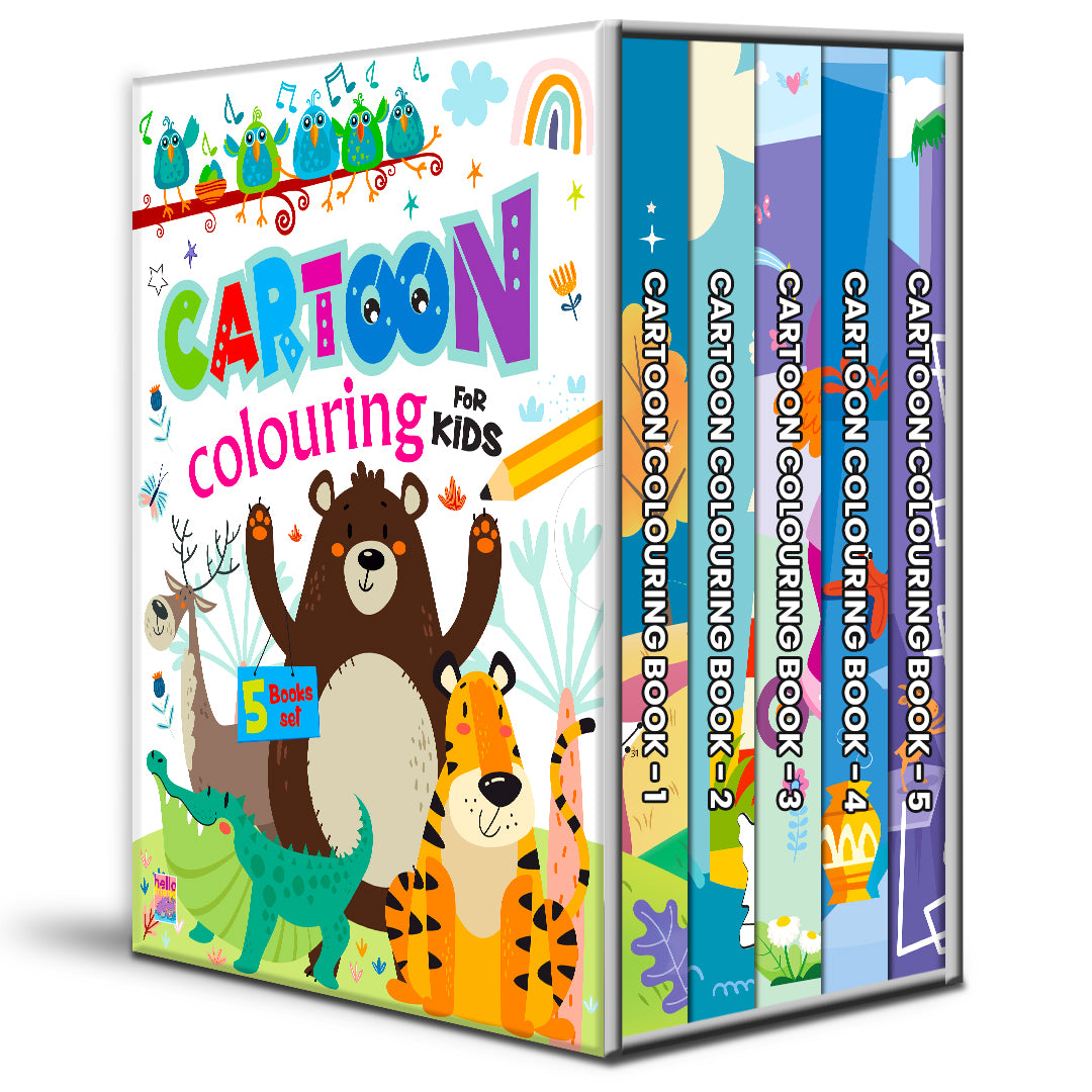 Cartoon for Kids 5 Books Set | Fun Activity & Colouring Book Collection for Kids