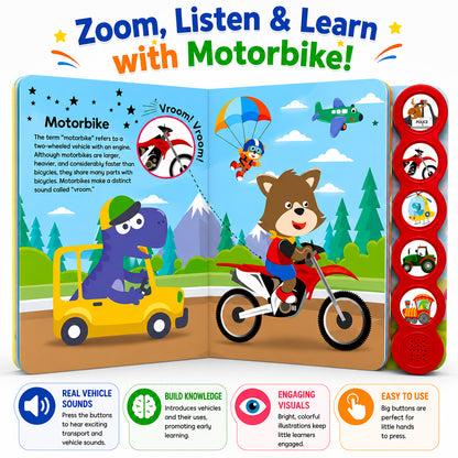 Noisy Vehicles Sound Book - Parent & Child Reading Together