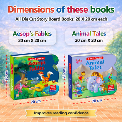 Animal Tales & Aesop's Fables | 2-Book Moral Story Combo for Kids 3+