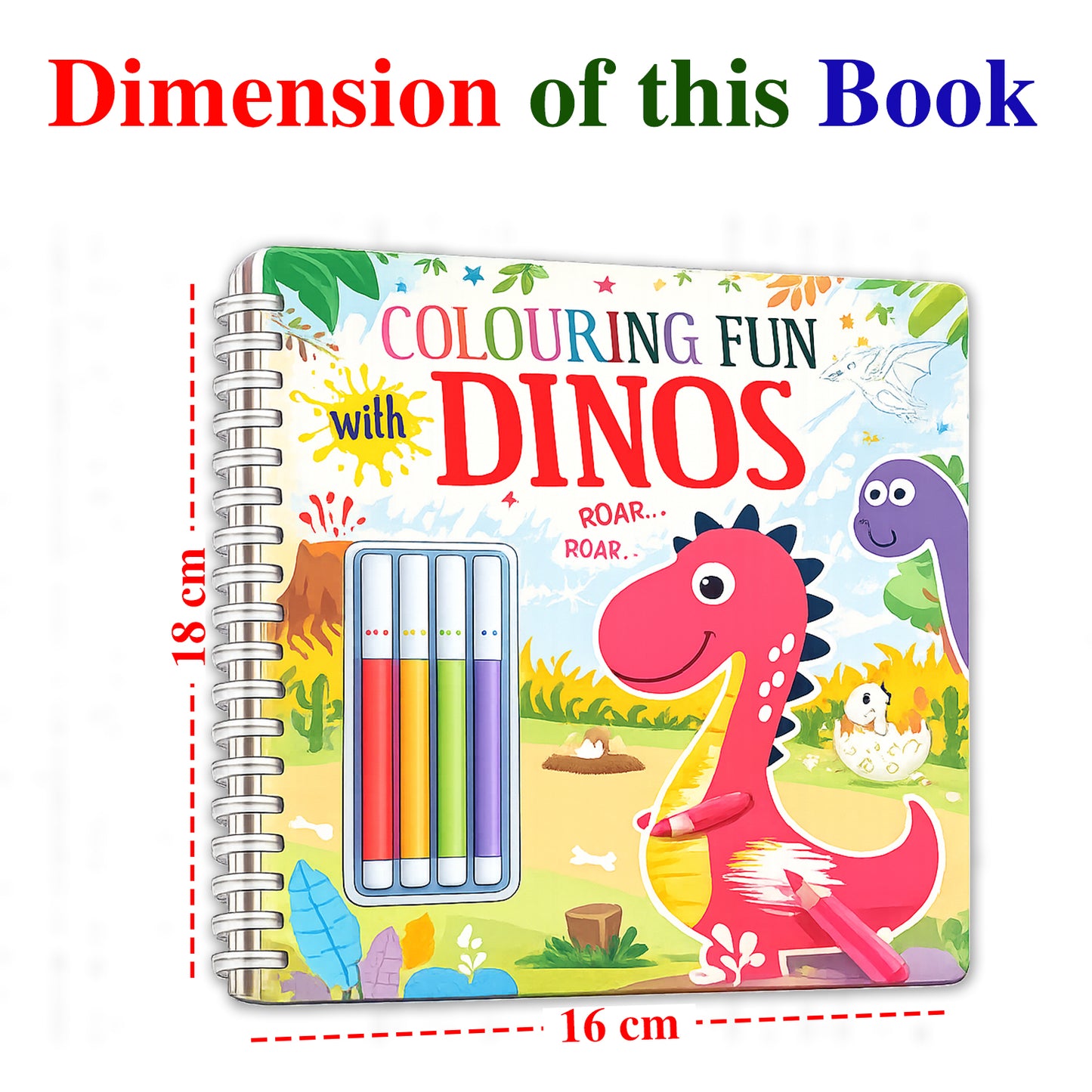 Colouring Fun With Dino's | Dinosaur Coloring Book for Kids | Creative Coloring Activity Book