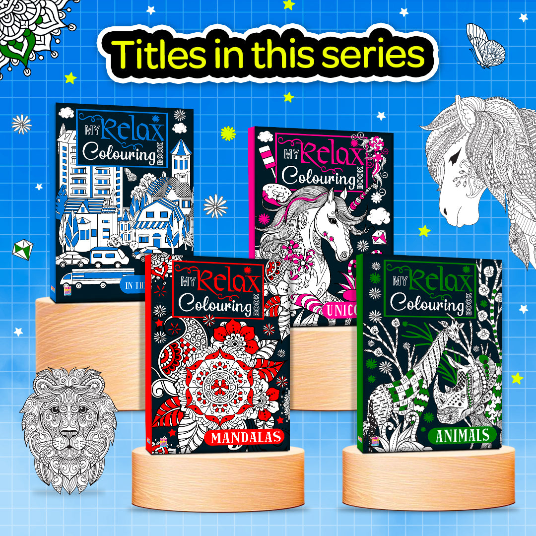 My Relax Colouring Book – Animals | Stress Relief Coloring Book for Kids | Animal-Themed Creative Activity Book