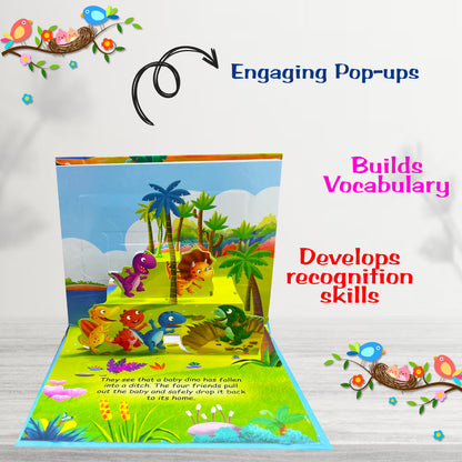 The Helpful Dinosaurs | Pop-Up Story Book for Kids
