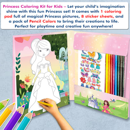 Princess Colouring Kit | Princess Coloring & Creative Activity Kit for Kids | Magical Art & Learning Kit