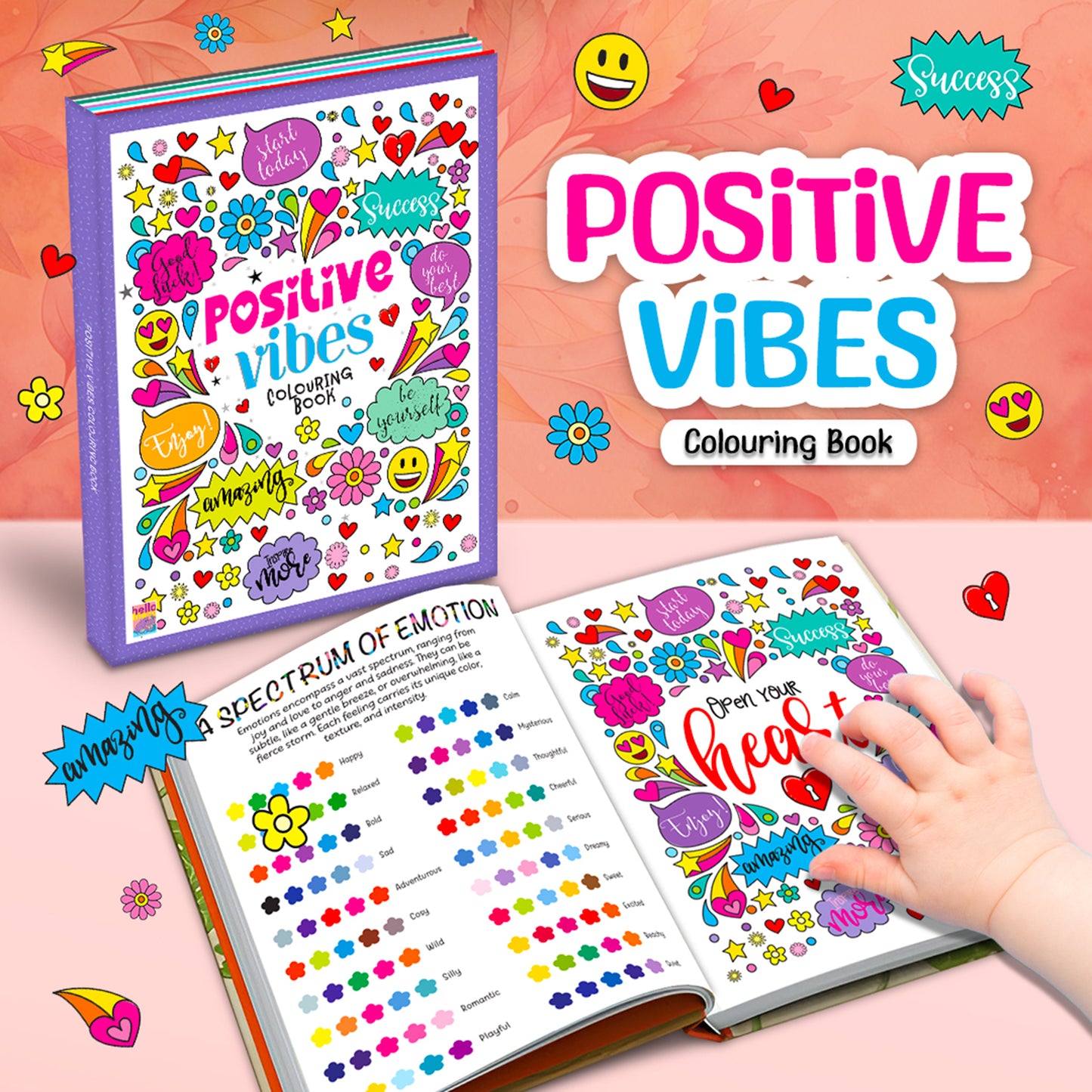 Positive Vibes Motivation Creative Coloring Book for Calmness and Stress Relief