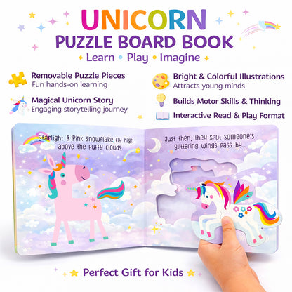 Unicorn Puzzle Board Book for Kids | Interactive Read & Play Puzzle Book