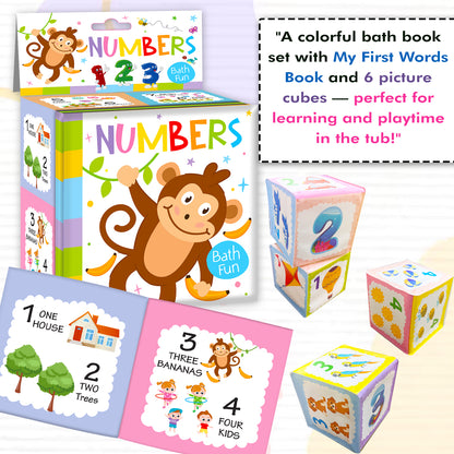Number Bath Book | Waterproof Soft Bath Book for Babies & Toddlers | Interactive Number Learning Book