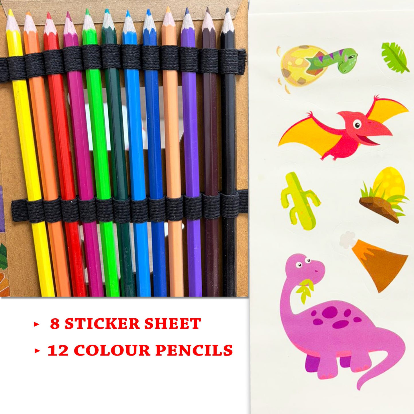 Draw, Colour & Paste – Dinosaurs | How to Draw Activity Book for Kids | Dinosaur Drawing & Colouring Book