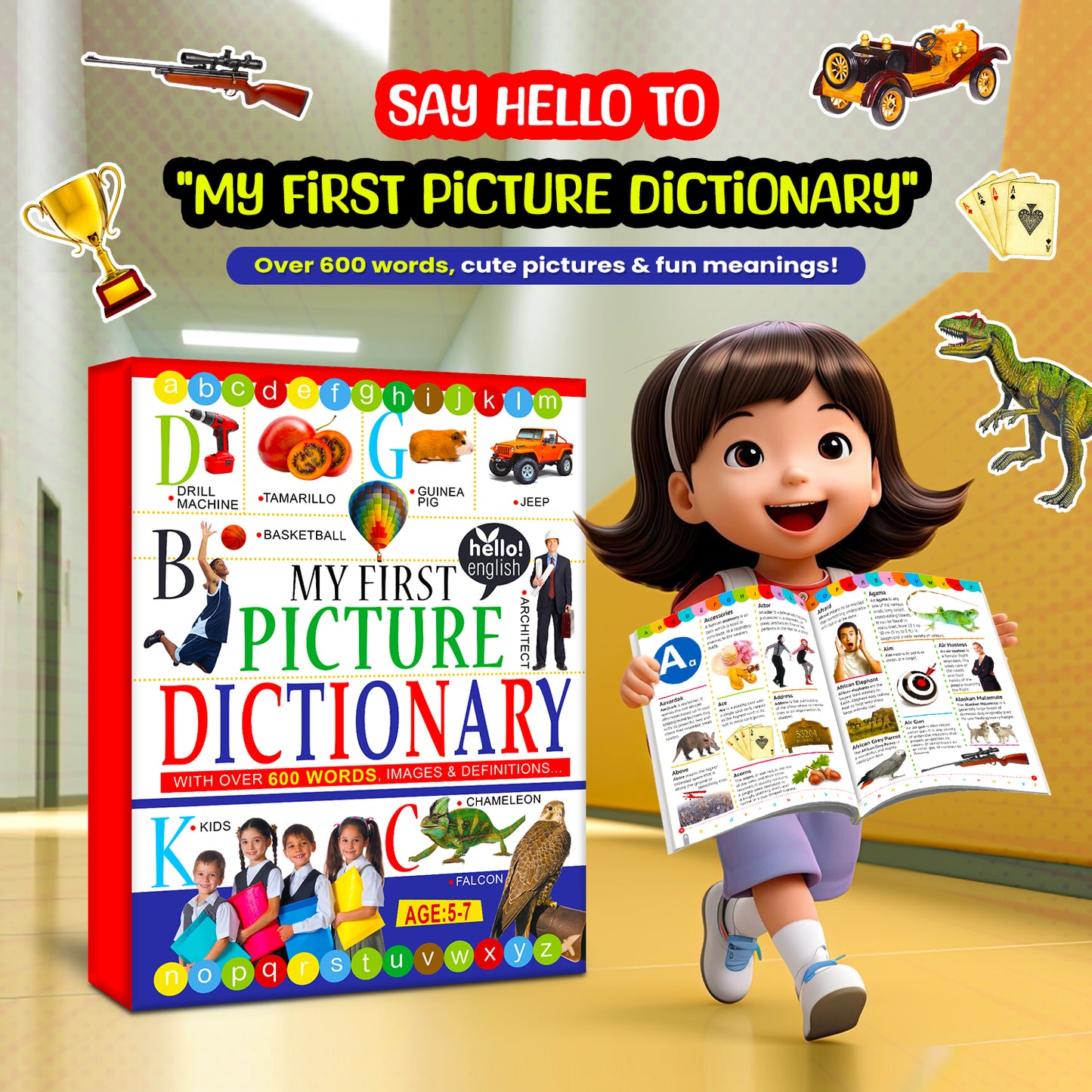 My First Picture Dictionary Book | Illustrated Picture Knowledge Book for Kids | Early Learning Vocabulary Book