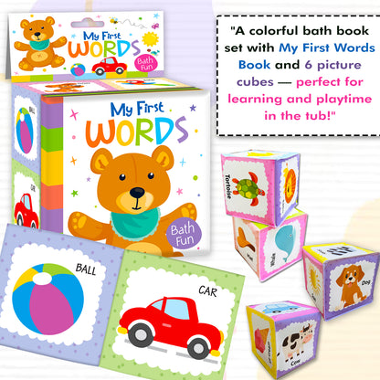 First Words Bath Book | Waterproof Soft Bath Book for Babies & Toddlers | Interactive Early Learning Book