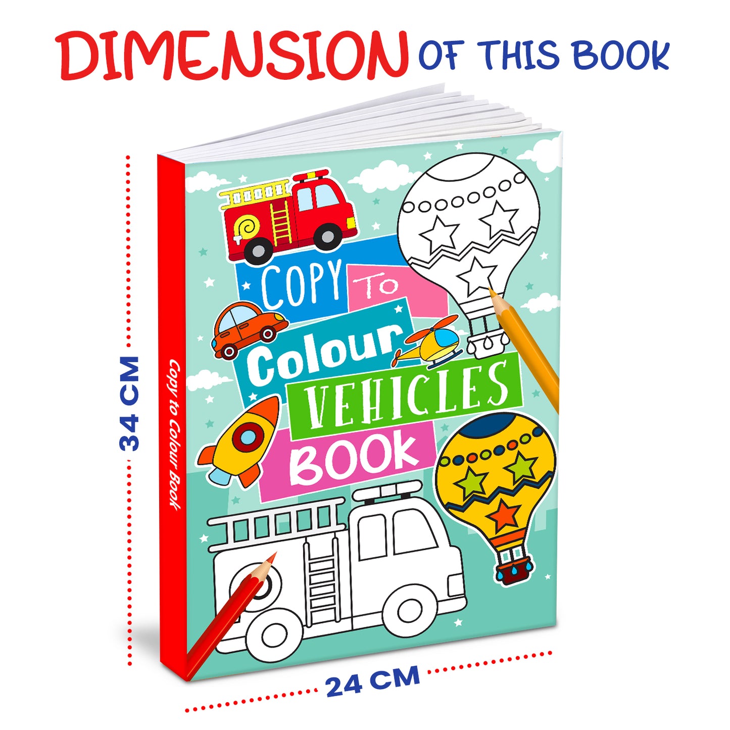Copy to Colour – Vehicles Book | Learn & Color Cars, Trucks, and More | Copy & Color Activity Book for Kids