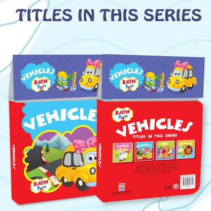 Vehicles Bath Book | Waterproof Soft Bath Book for Babies & Toddlers | Interactive Vehicle Learning Book