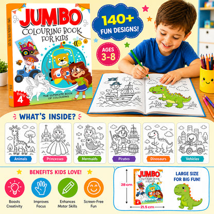 Jumbo Colouring Book 4 - Activity Colouring Book for 3 to 6 years kids