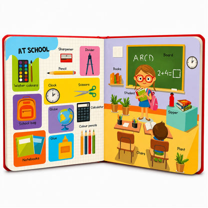 In the City – Picture Dictionary | First Words & Early Learning Board Book for Kids