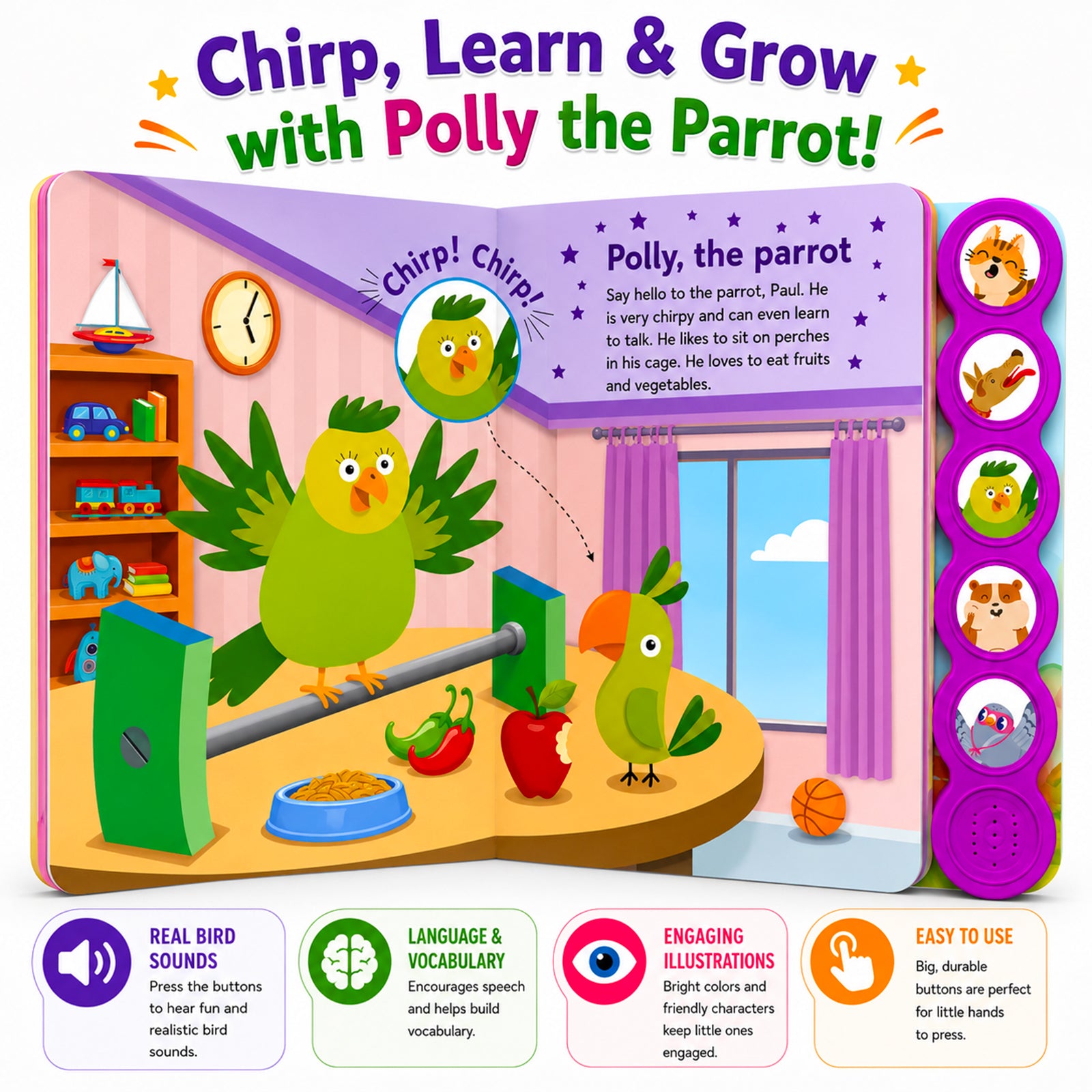 Pet Animals Sound Book - Parent & Child Reading Together
