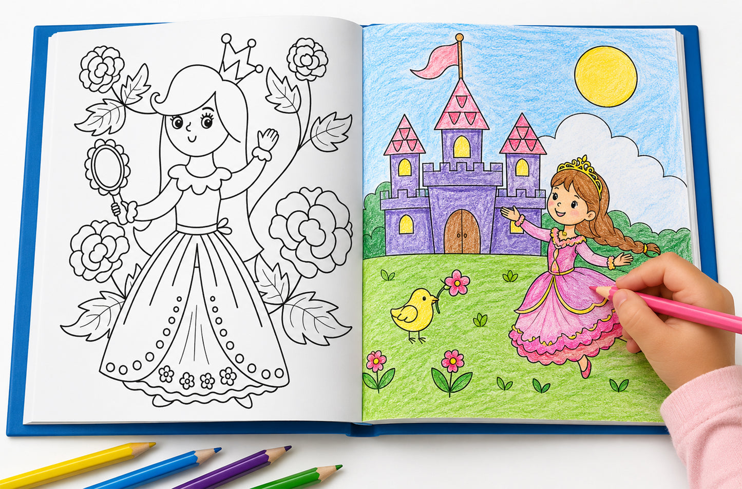 Pretty Princess Eraser & Pencil Kit - Colouring book pages 2
