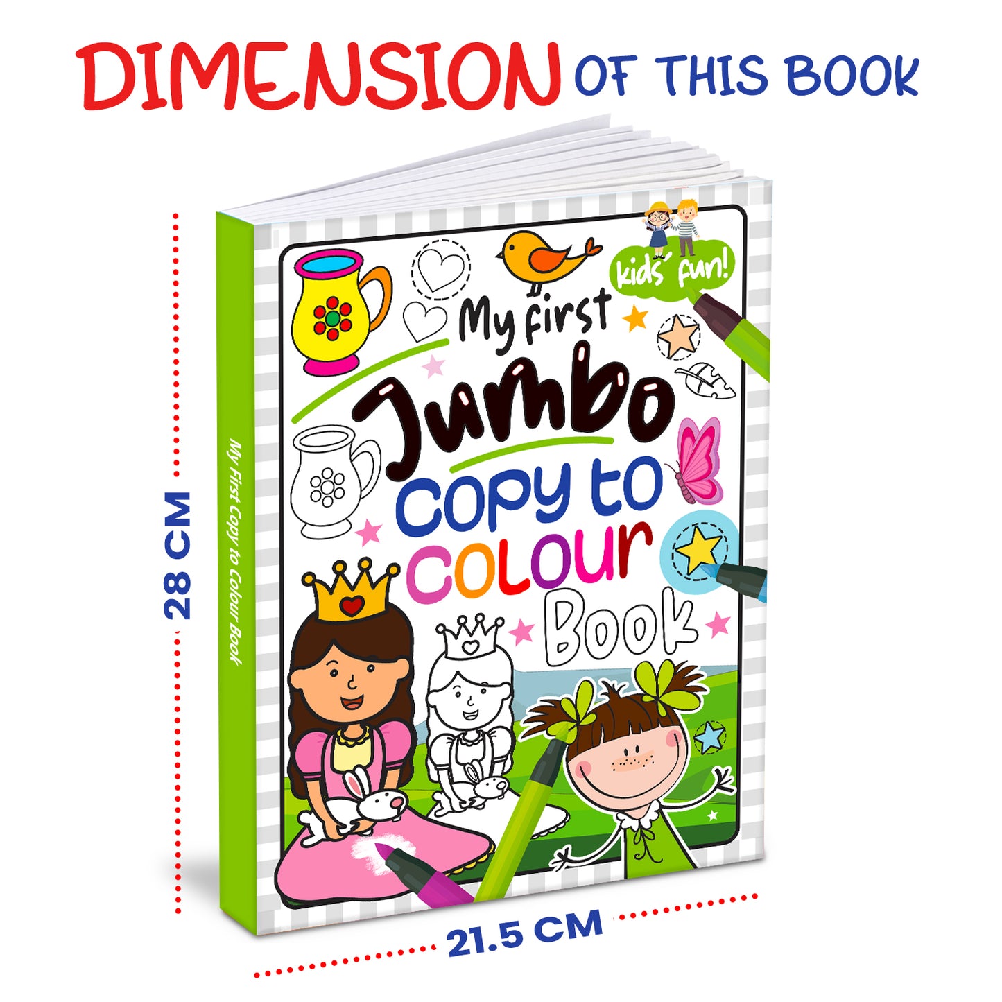 My First Jumbo – Copy to Colour Book | Jumbo Copy & Color Activity Book for Kids | Early Learning Coloring Book