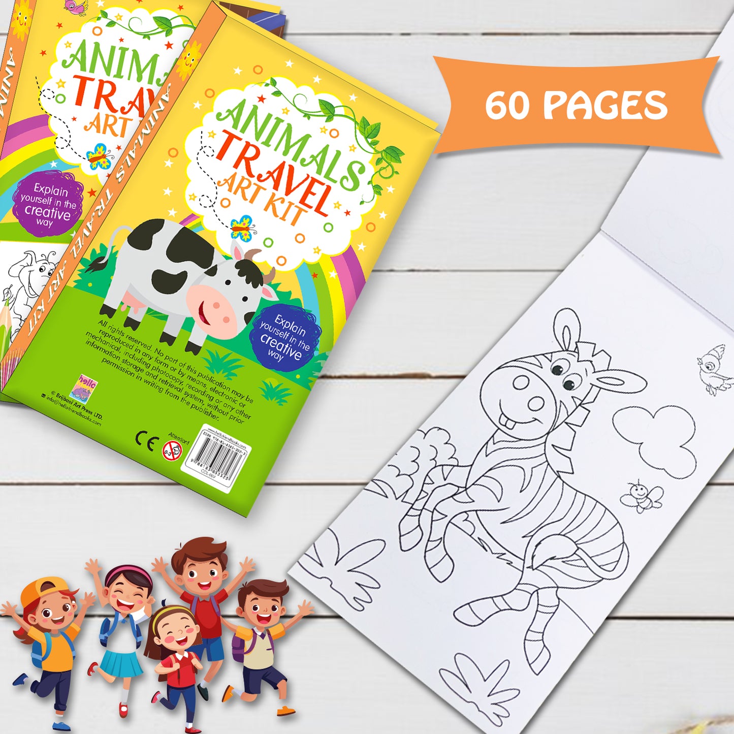Animals Travel Art Kit | Animal Coloring & Activity Book for Kids | Creative Travel Art Kit
