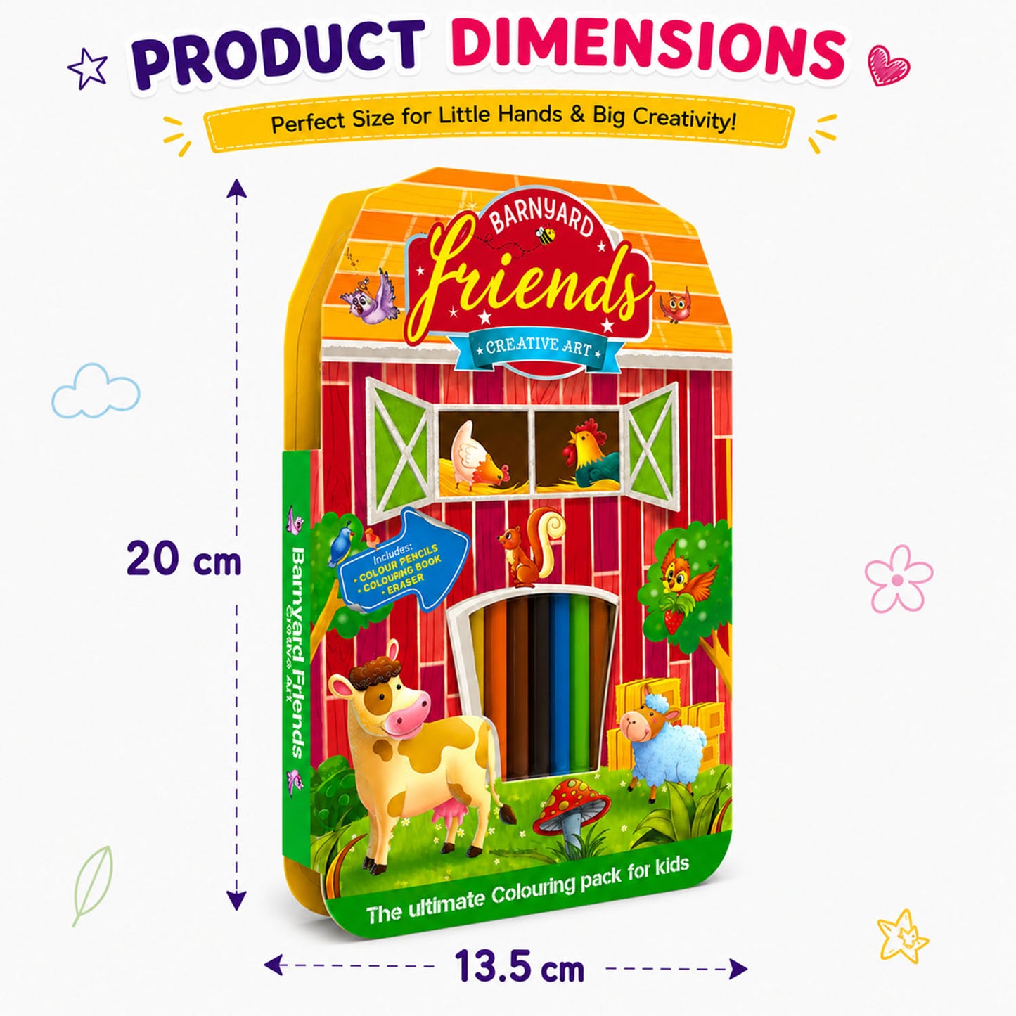 Small Farm Colouring Kit | Farm Coloring & Creative Activity Kit for Kids | Fun Learning Art Kit