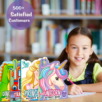 Die-Cut Unicorn Activity Book | Unicorn Sticker Activity Book for Kids | Creative Learning & Play Book